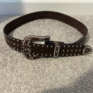 Shyanne Brown Belt with Rhinestone Accents